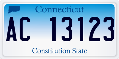 CT license plate AC13123