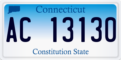CT license plate AC13130