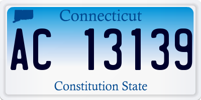 CT license plate AC13139