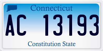 CT license plate AC13193