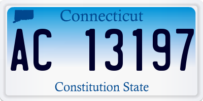 CT license plate AC13197