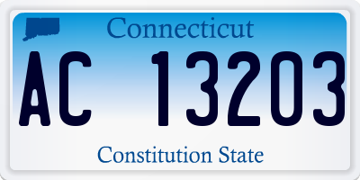 CT license plate AC13203