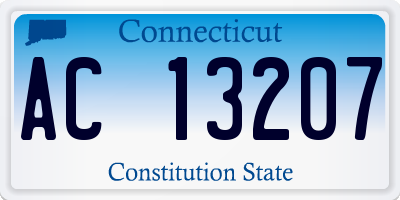 CT license plate AC13207