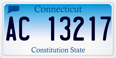CT license plate AC13217