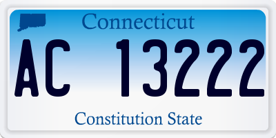 CT license plate AC13222