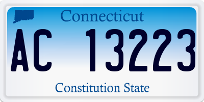 CT license plate AC13223