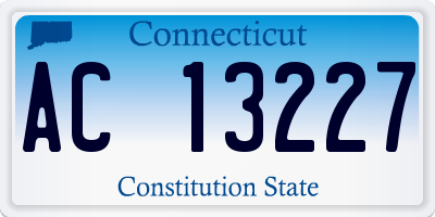 CT license plate AC13227