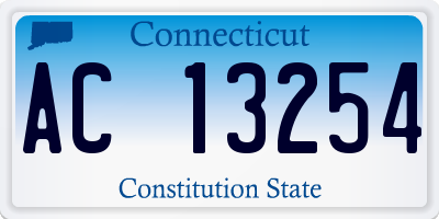 CT license plate AC13254