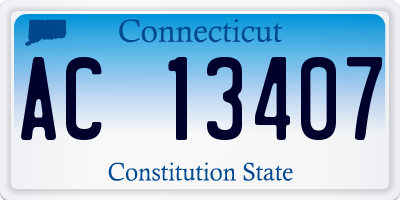 CT license plate AC13407