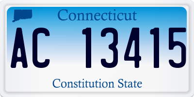 CT license plate AC13415