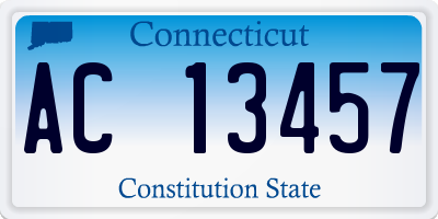 CT license plate AC13457