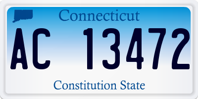 CT license plate AC13472
