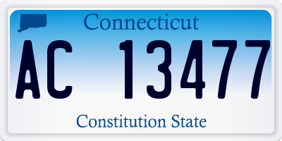 CT license plate AC13477