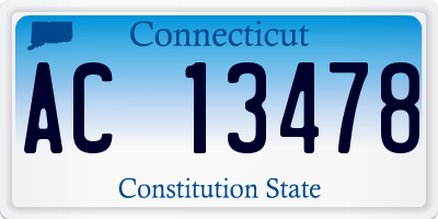 CT license plate AC13478