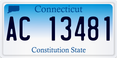 CT license plate AC13481