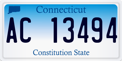 CT license plate AC13494