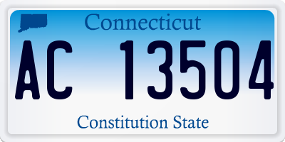 CT license plate AC13504