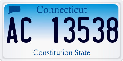 CT license plate AC13538