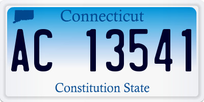 CT license plate AC13541