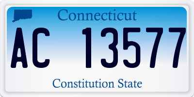 CT license plate AC13577
