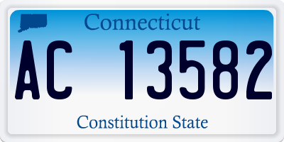 CT license plate AC13582