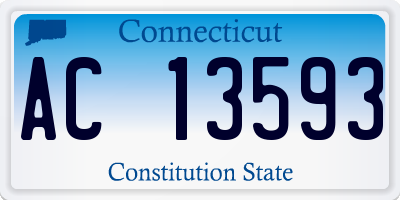 CT license plate AC13593