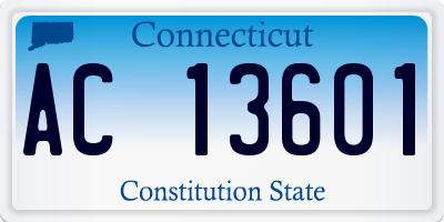 CT license plate AC13601