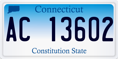 CT license plate AC13602