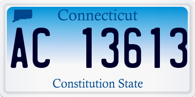 CT license plate AC13613