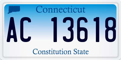 CT license plate AC13618