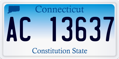 CT license plate AC13637