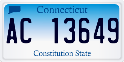 CT license plate AC13649