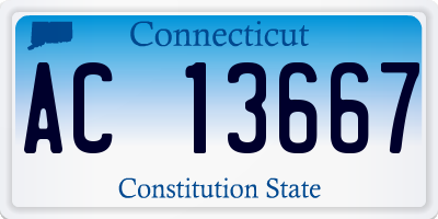 CT license plate AC13667