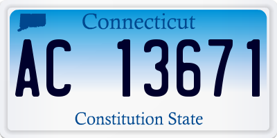 CT license plate AC13671