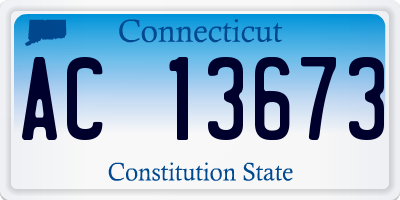CT license plate AC13673