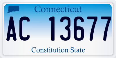 CT license plate AC13677
