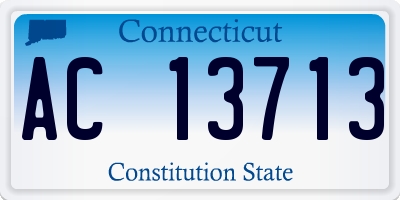 CT license plate AC13713