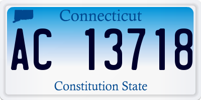 CT license plate AC13718