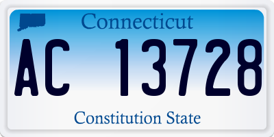 CT license plate AC13728