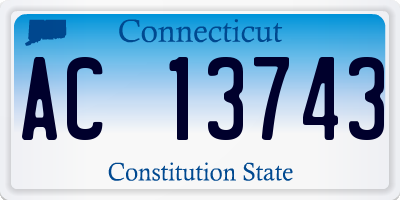 CT license plate AC13743
