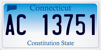 CT license plate AC13751