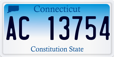 CT license plate AC13754