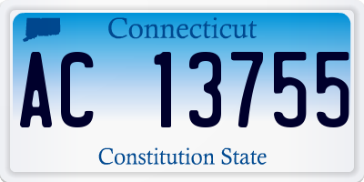 CT license plate AC13755