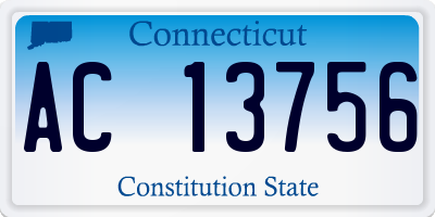 CT license plate AC13756