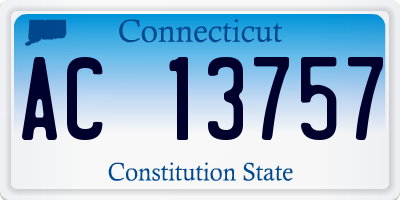 CT license plate AC13757