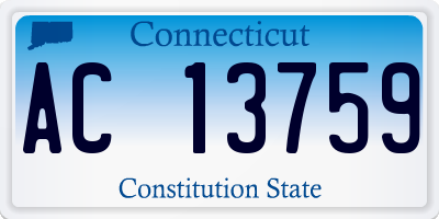 CT license plate AC13759