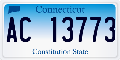 CT license plate AC13773