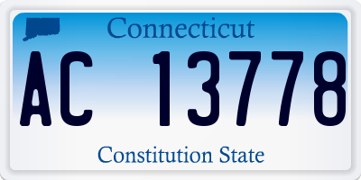 CT license plate AC13778