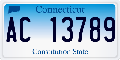 CT license plate AC13789