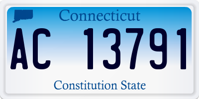 CT license plate AC13791